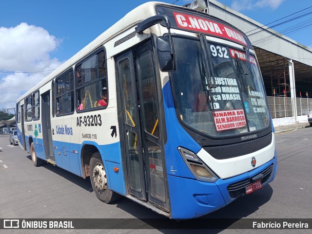 Viação Forte AF-93203 na cidade de Ananindeua, Pará, Brasil, por Fabrício Pereira. Número da foto: #13241536.