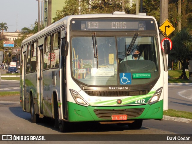 Viação Piracicabana Santos 4472 na cidade de Santos, São Paulo, Brasil, por Davi Cesar. Número da foto: #13241603.