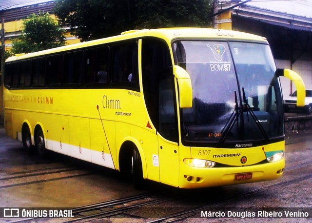 Viação Itapemirim 8107 na cidade de Rio de Janeiro, Rio de Janeiro, Brasil, por Márcio Douglas Ribeiro Venino. Número da foto: #13242642.