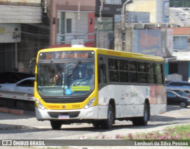 Coletivo Transportes 3505 na cidade de Caruaru, Pernambuco, Brasil, por Lenilson da Silva Pessoa. Número da foto: #13241790.