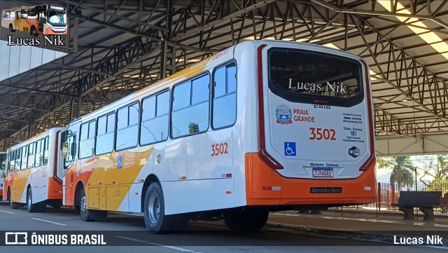 Viação Piracicabana Praia Grande 3502 na cidade de Praia Grande, São Paulo, Brasil, por Lucas Nik. Número da foto: #13242259.