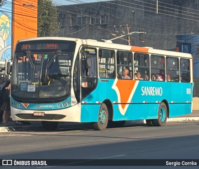 Viação Sanremo 810 na cidade de Vila Velha, Espírito Santo, Brasil, por Sergio Corrêa. Número da foto: #13244139.