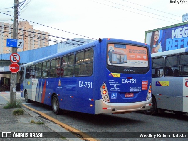 Expresso Amarelinho EA-751 na cidade de Sorocaba, São Paulo, Brasil, por Weslley Kelvin Batista. Número da foto: #13244483.