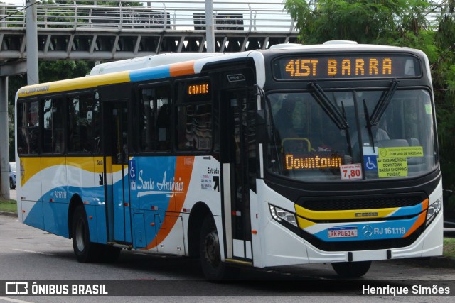 Transportes Santo Antônio RJ 161.119 na cidade de Rio de Janeiro, Rio de Janeiro, Brasil, por Henrique Simões. Número da foto: #13244598.