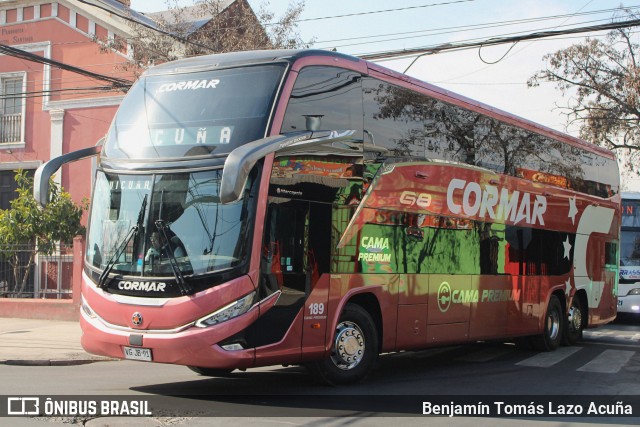 Cormar Bus 189 na cidade de Estación Central, Santiago, Metropolitana de Santiago, Chile, por Benjamín Tomás Lazo Acuña. Número da foto: #13246270.