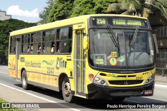 Viação Elite 2247 na cidade de Volta Redonda, Rio de Janeiro, Brasil, por Paulo Henrique Pereira Borges. Número da foto: #13249069.