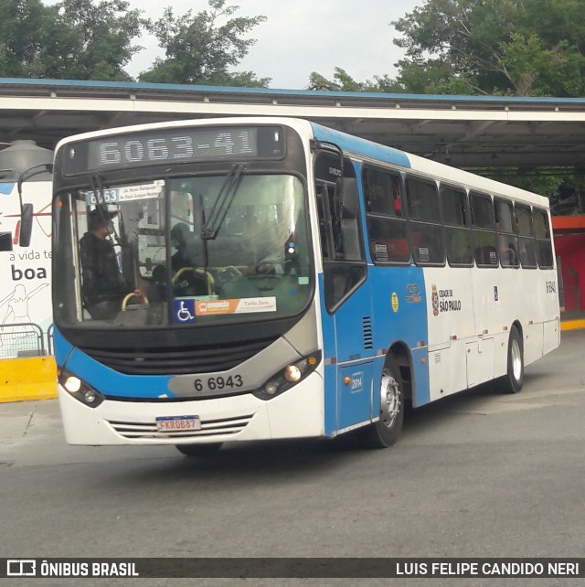 Transwolff Transportes e Turismo 6 6943 na cidade de São Paulo, São Paulo, Brasil, por LUIS FELIPE CANDIDO NERI. Número da foto: #13247757.