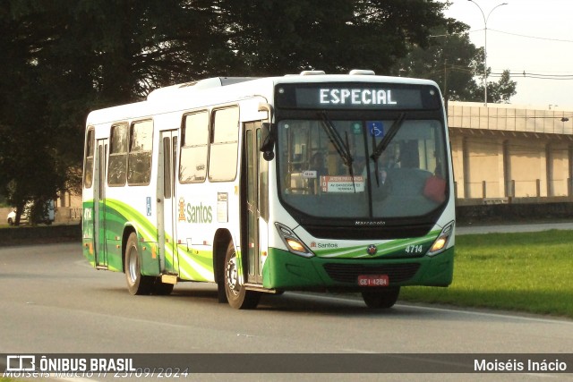 Viação Piracicabana Santos 4714 na cidade de Cubatão, São Paulo, Brasil, por Moiséis Inácio. Número da foto: #13248629.