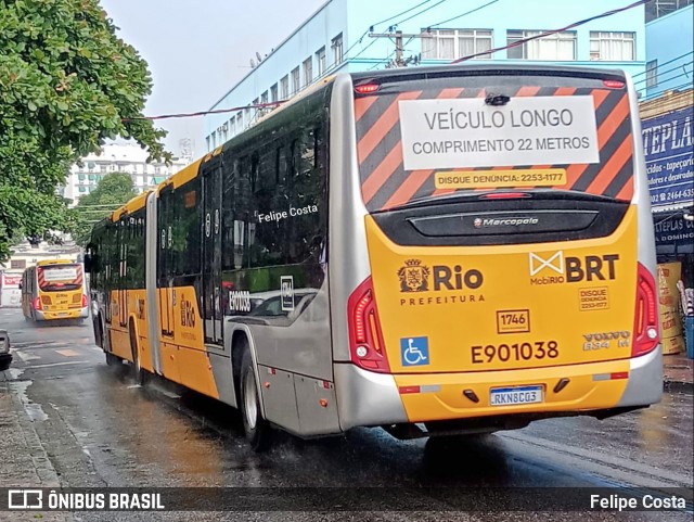 Mobi Rio E901038 na cidade de Rio de Janeiro, Rio de Janeiro, Brasil, por Felipe Costa. Número da foto: #13247653.