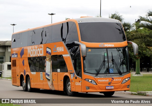 Empresa de Ônibus Nossa Senhora da Penha 63045 na cidade de Florianópolis, Santa Catarina, Brasil, por Vicente de Paulo Alves. Número da foto: #13247638.