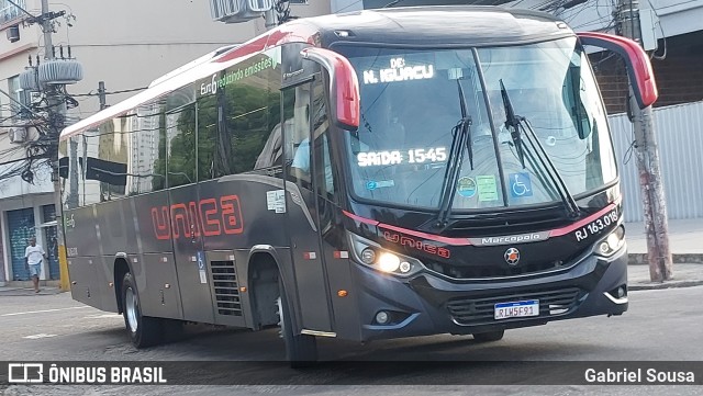 Transportes Única Petrópolis RJ 163.018 na cidade de Nova Iguaçu, Rio de Janeiro, Brasil, por Gabriel Sousa. Número da foto: #13248832.