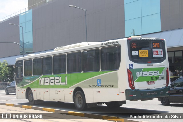 Transportes Mageli RJ 167.001 na cidade de Rio de Janeiro, Rio de Janeiro, Brasil, por Paulo Alexandre da Silva. Número da foto: #13248688.