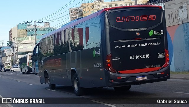 Transportes Única Petrópolis RJ 163.018 na cidade de Nova Iguaçu, Rio de Janeiro, Brasil, por Gabriel Sousa. Número da foto: #13248836.