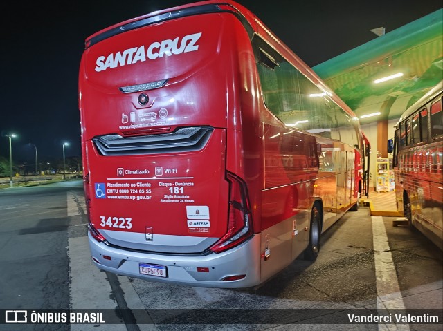 Viação Santa Cruz 34223 na cidade de Mogi Mirim, São Paulo, Brasil, por Vanderci Valentim. Número da foto: #13252829.