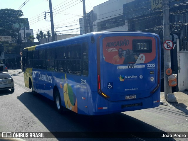 Viação Campo dos Ouros 3322 na cidade de Guarulhos, São Paulo, Brasil, por João Pedro. Número da foto: #13251750.