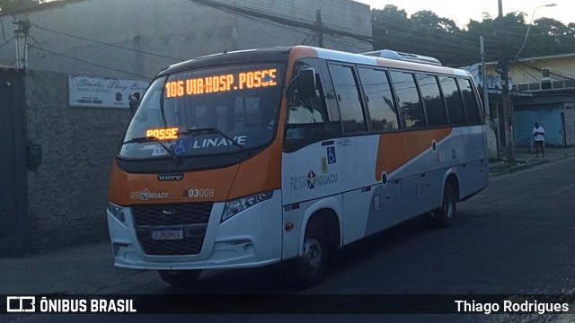 Linave Transportes A03008 na cidade de Nova Iguaçu, Rio de Janeiro, Brasil, por Thiago Rodrigues. Número da foto: #13253676.