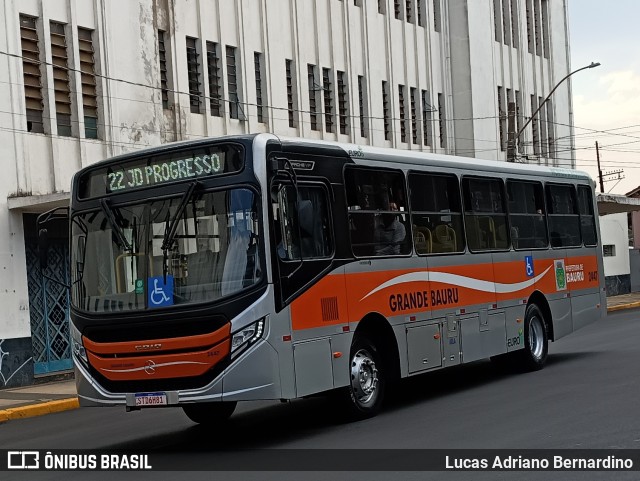 Transportes Coletivos Grande Bauru 2447 na cidade de Bauru, São Paulo, Brasil, por Lucas Adriano Bernardino. Número da foto: #13253577.