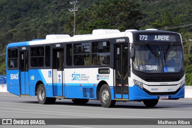 Transol Transportes Coletivos 50443 na cidade de Florianópolis, Santa Catarina, Brasil, por Matheus Ribas. Número da foto: #13254785.
