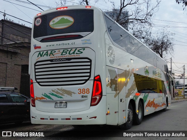 Nar-Bus Internacional 388 na cidade de Estación Central, Santiago, Metropolitana de Santiago, Chile, por Benjamín Tomás Lazo Acuña. Número da foto: #13254975.