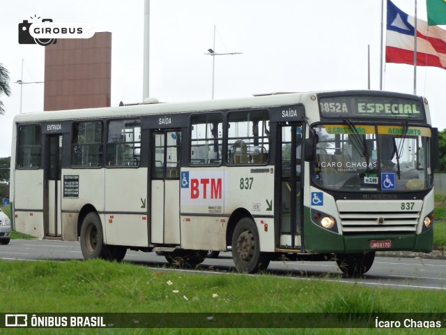 BTM - Bahia Transportes Metropolitanos 837 na cidade de Salvador, Bahia, Brasil, por Ícaro Chagas. Número da foto: #13255030.
