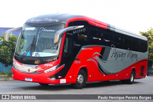 Empresa de Ônibus Pássaro Marron 5514 na cidade de São Paulo, São Paulo, Brasil, por Paulo Henrique Pereira Borges. Número da foto: #13255753.