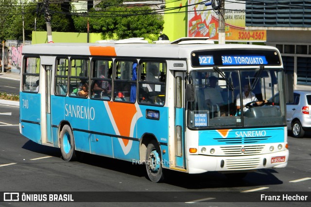 Viação Sanremo 740 na cidade de Vila Velha, Espírito Santo, Brasil, por Franz Hecher. Número da foto: #13256054.