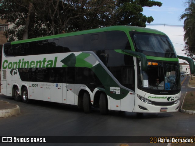 Viação Continental de Transportes 1001 na cidade de Patos de Minas, Minas Gerais, Brasil, por Hariel Bernades. Número da foto: #13254731.