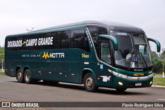 Viação Motta 14003 na cidade de Dourados, Mato Grosso do Sul, Brasil, por Flavio Rodrigues Silva. Número da foto: #13257655.