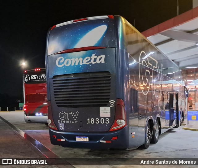Viação Cometa 18303 na cidade de São Sebastião da Bela Vista, Minas Gerais, Brasil, por Andre Santos de Moraes. Número da foto: #13257207.