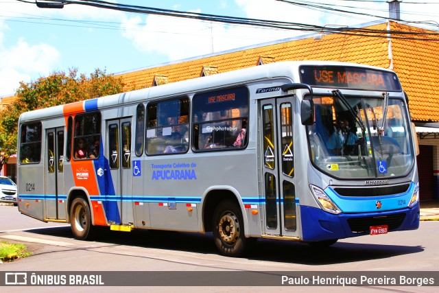 VAL - Viação Apucarana Ltda. 0214 na cidade de Apucarana, Paraná, Brasil, por Paulo Henrique Pereira Borges. Número da foto: #13257962.