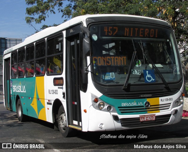 Auto Ônibus Brasília RJ 139.003 na cidade de Rio de Janeiro, Rio de Janeiro, Brasil, por Matheus dos Anjos Silva. Número da foto: #13258128.