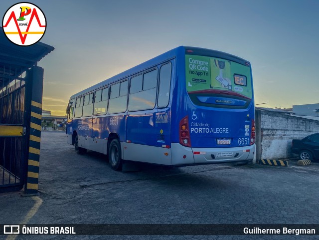 SOPAL - Sociedade de Ônibus Porto-Alegrense Ltda. 6651 na cidade de Porto Alegre, Rio Grande do Sul, Brasil, por Guilherme Bergman. Número da foto: #13258907.
