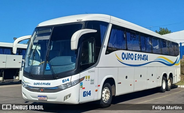 Viação Ouro e Prata 614 na cidade de Santana do Livramento, Rio Grande do Sul, Brasil, por Felipe Martins. Número da foto: #13260607.
