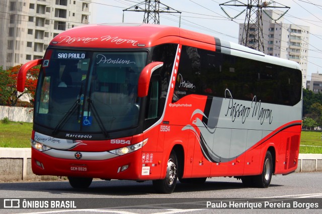 Empresa de Ônibus Pássaro Marron 5954 na cidade de São José dos Campos, São Paulo, Brasil, por Paulo Henrique Pereira Borges. Número da foto: #13260225.