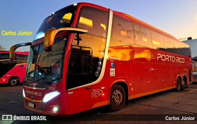Auto Viação Porto Rico 2304 na cidade de Goiânia, Goiás, Brasil, por Carlos Júnior. Número da foto: #13260151.