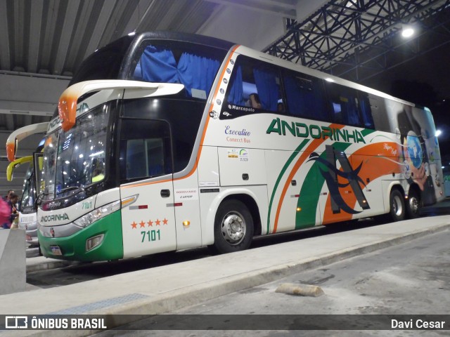 Empresa de Transportes Andorinha 7101 na cidade de Santos, São Paulo, Brasil, por Davi Cesar. Número da foto: #13260405.