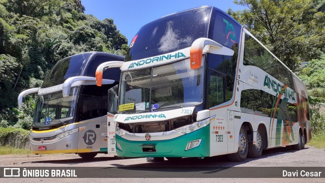Empresa de Transportes Andorinha 7303 na cidade de Santos, São Paulo, Brasil, por Davi Cesar. Número da foto: #13260356.