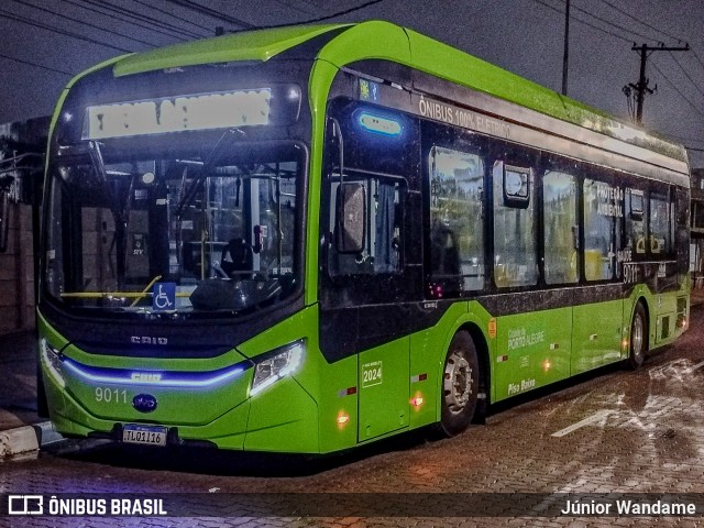 Nortran Transportes Coletivos 9011 na cidade de Porto Alegre, Rio Grande do Sul, Brasil, por Júnior Wandame. Número da foto: #13260035.