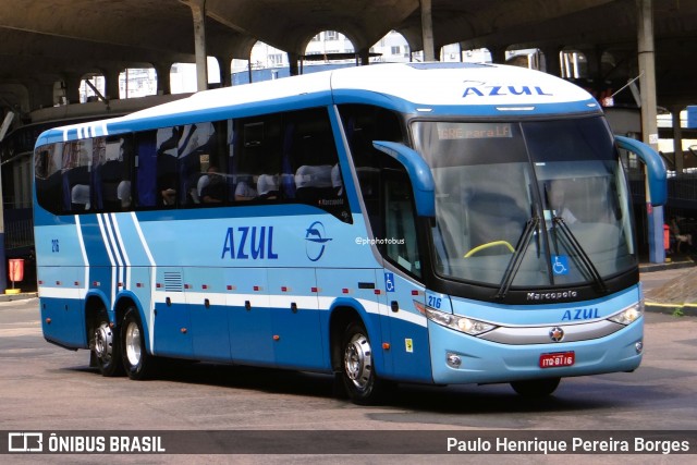 Expresso Azul 216 na cidade de Porto Alegre, Rio Grande do Sul, Brasil, por Paulo Henrique Pereira Borges. Número da foto: #13188074.