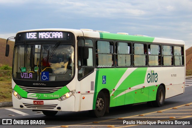 Viação Elite RJ 176.003 na cidade de Volta Redonda, Rio de Janeiro, Brasil, por Paulo Henrique Pereira Borges. Número da foto: #13188132.