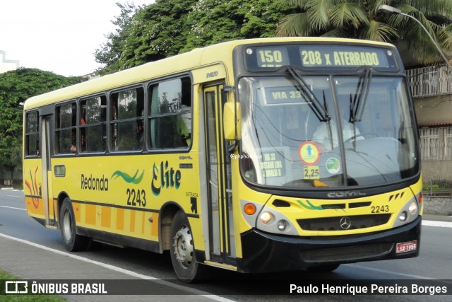 Viação Elite 2243 na cidade de Volta Redonda, Rio de Janeiro, Brasil, por Paulo Henrique Pereira Borges. Número da foto: #13188119.