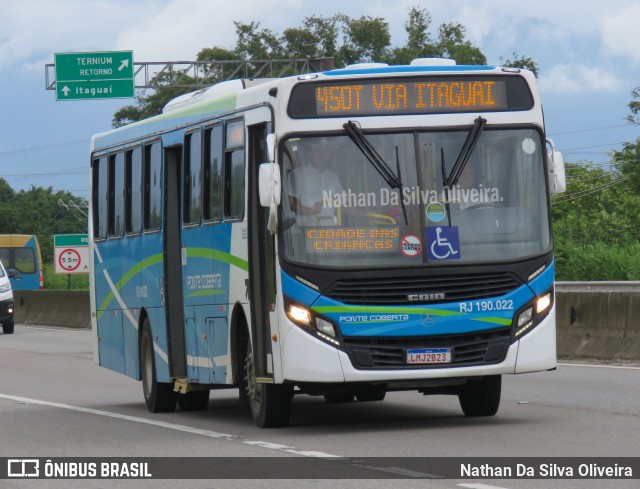 Viação Ponte Coberta RJ 190.022 na cidade de Rio de Janeiro, Rio de Janeiro, Brasil, por Nathan Da Silva Oliveira. Número da foto: #13189582.
