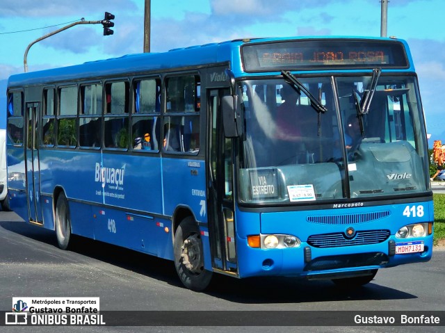 Biguaçu Transportes Coletivos Administração e Participação 418 na cidade de Florianópolis, Santa Catarina, Brasil, por Gustavo  Bonfate. Número da foto: #13262624.