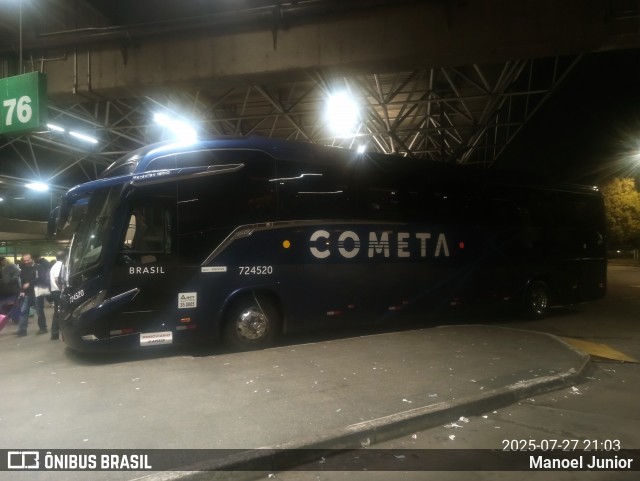 Viação Cometa 724520 na cidade de São Paulo, São Paulo, Brasil, por Manoel Junior. Número da foto: #13261998.