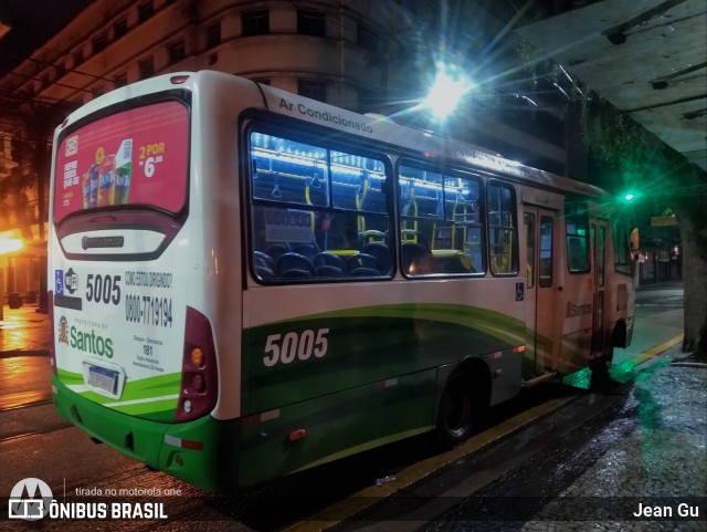 Viação Piracicabana Santos 5005 na cidade de Santos, São Paulo, Brasil, por Jean Gu. Número da foto: #13265395.