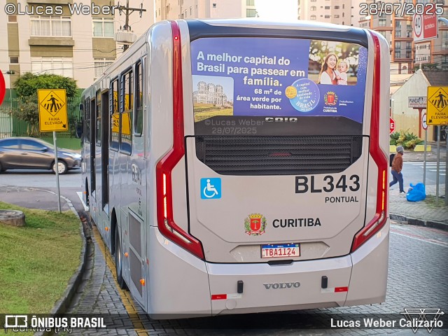 Transporte Coletivo Glória BL343 na cidade de Curitiba, Paraná, Brasil, por Lucas Weber Calizario. Número da foto: #13263767.