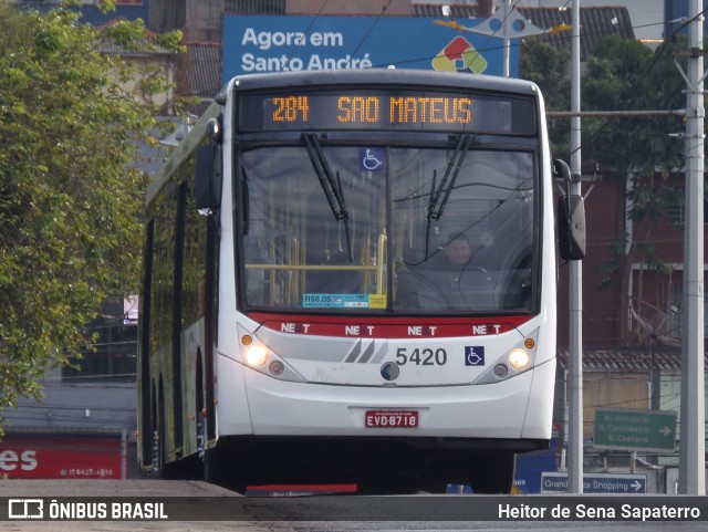 Next Mobilidade - ABC Sistema de Transporte 5420 na cidade de Santo André, São Paulo, Brasil, por Heitor de Sena Sapaterro. Número da foto: #13263574.