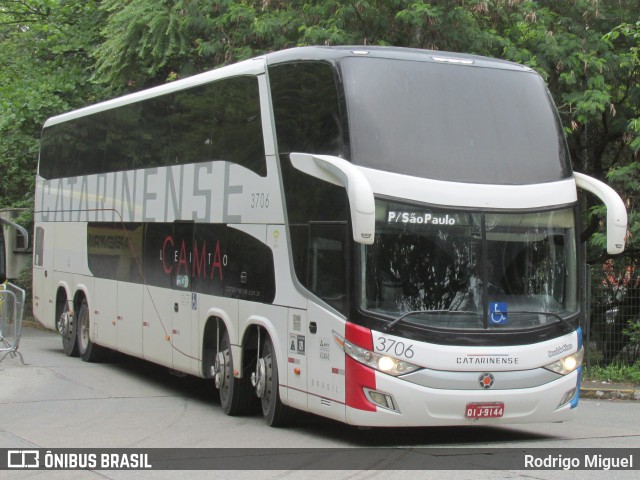 Auto Viação Catarinense 3706 na cidade de São Paulo, São Paulo, Brasil, por Rodrigo Miguel. Número da foto: #13265932.
