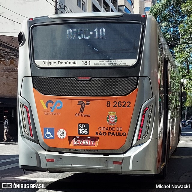 Viação Gato Preto 8 2622 na cidade de São Paulo, São Paulo, Brasil, por Michel Nowacki. Número da foto: #13265982.