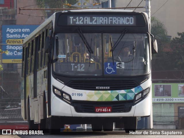 Viação Guaianazes 01 198 na cidade de Santo André, São Paulo, Brasil, por Heitor de Sena Sapaterro. Número da foto: #13263572.